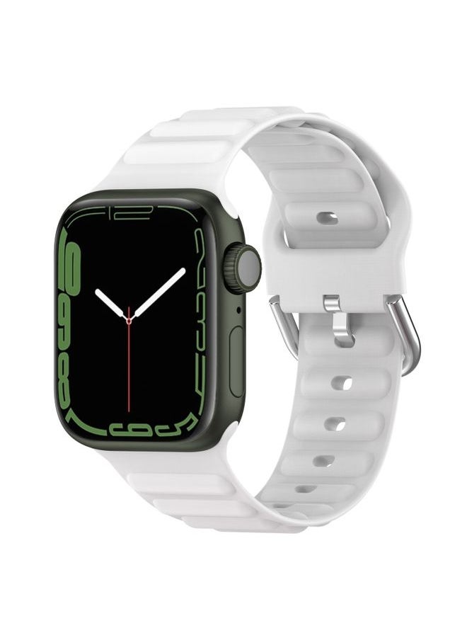 Generic - Replacement Strap Ocean Ripple Watch Band For Apple Watch Series 8&7 41mm / SE 2&6&SE&5&4 40mm White - Image 1