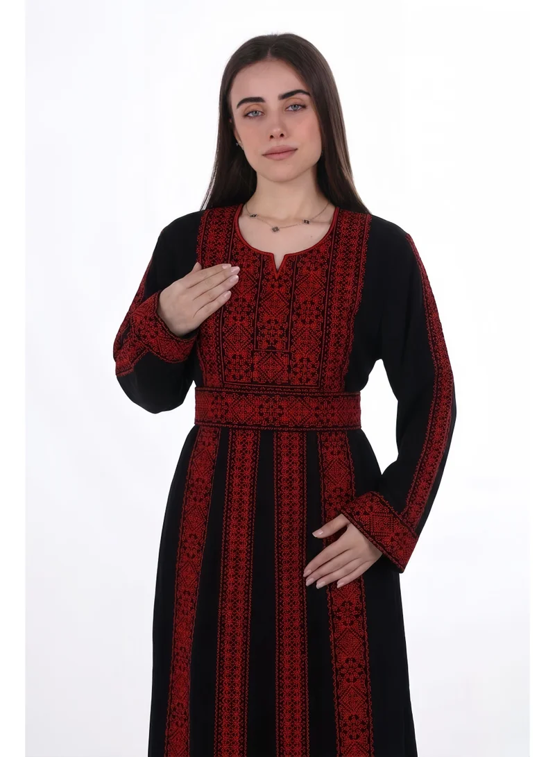 AL BENT AL SHARQIEH Ladies Belted Embroidered jalabiya dress