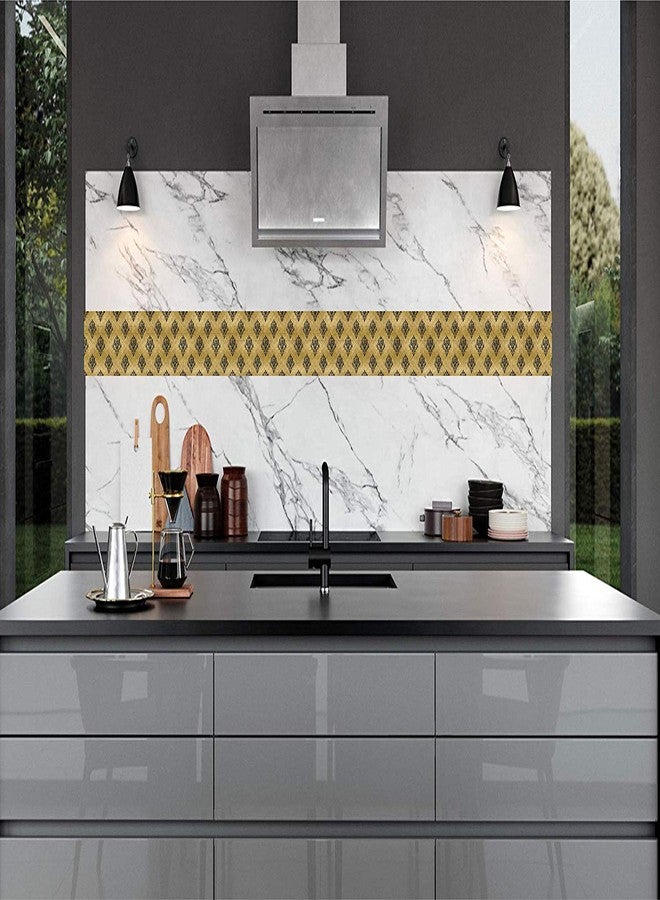Decor Production Polyvinyl Chloride Tree And Flowers Wall Tile Tile Sticker 6 x 48 Inches, Multicolor - Image 3