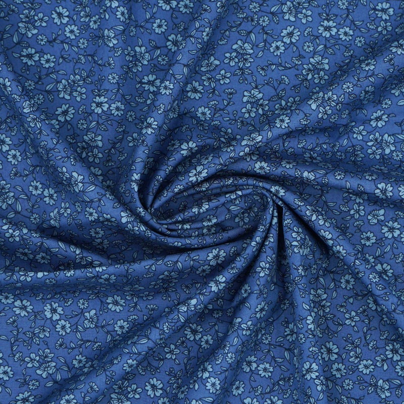 Master FAB -100% Cotton Fabric by The Yard for Sewing DIY Crafting Fashion Design Printed Floral(Spring Flowers Blue) - Image 4