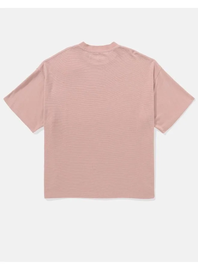 American Eagle Dusty Pink AE Oversized Textured T-Shirt for Men | Best Price UAE