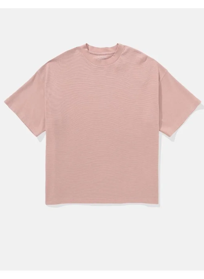 American Eagle Dusty Pink AE Oversized Textured T-Shirt for Men | Best Price UAE