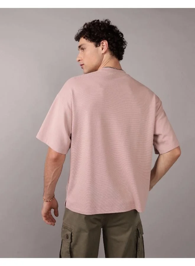 American Eagle Dusty Pink AE Oversized Textured T-Shirt for Men | Best Price UAE
