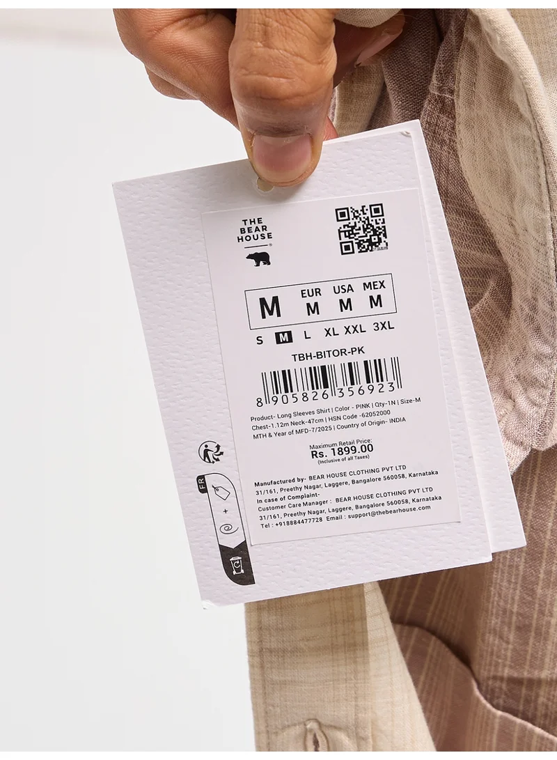 THE BEAR HOUSE  Men’s Long Sleeve Shirt – Classic, Comfortable and Stylish Essential for Work, Travel or Casual Outings for Men | Best Price UAE