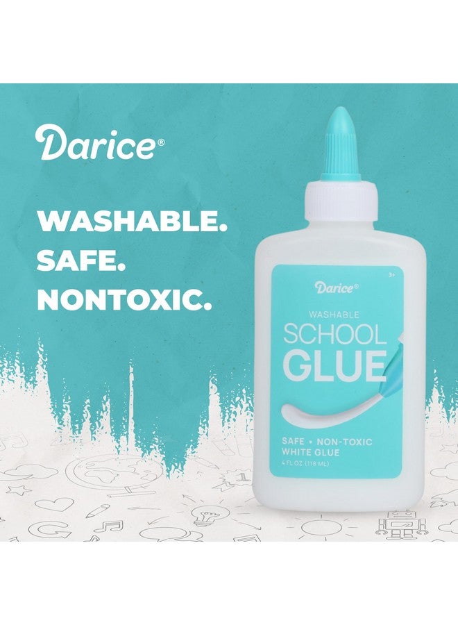 داريس غراء مدرسي قابل للغسل 4 أونصة - عبوة من 24 غراء أبيض للأطفال - غراء سائل قوي للغاية - غراء للطين والفنون والحرف اليدوية - زجاجة غراء بإغلاق ملتوي قابل للتعديل - Image 3