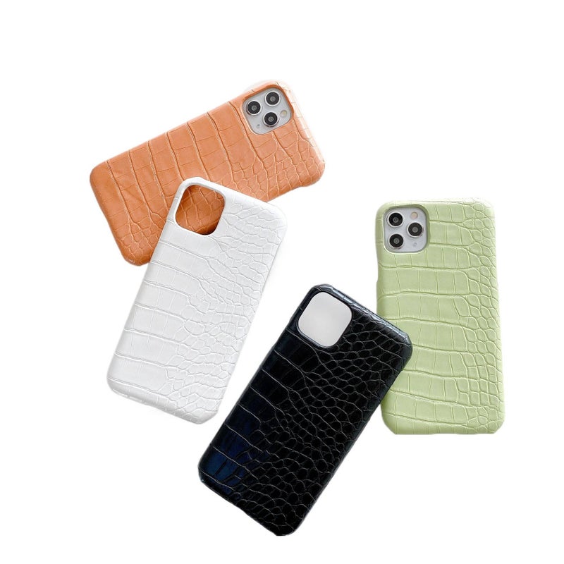 غطاء واقي | برتقالي | PC+Leather Texture | نسيج التمساح | تصميم نصف تغطية | مقاوم للصدمات لـ iPhone 14 / 14 Plus / 14 Pro / 14 Pro Max - Image 4