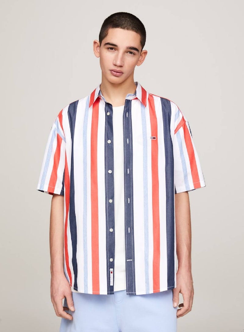 TOMMY JEANS Stripe Relaxed Short Sleeve Shirt - Image 1