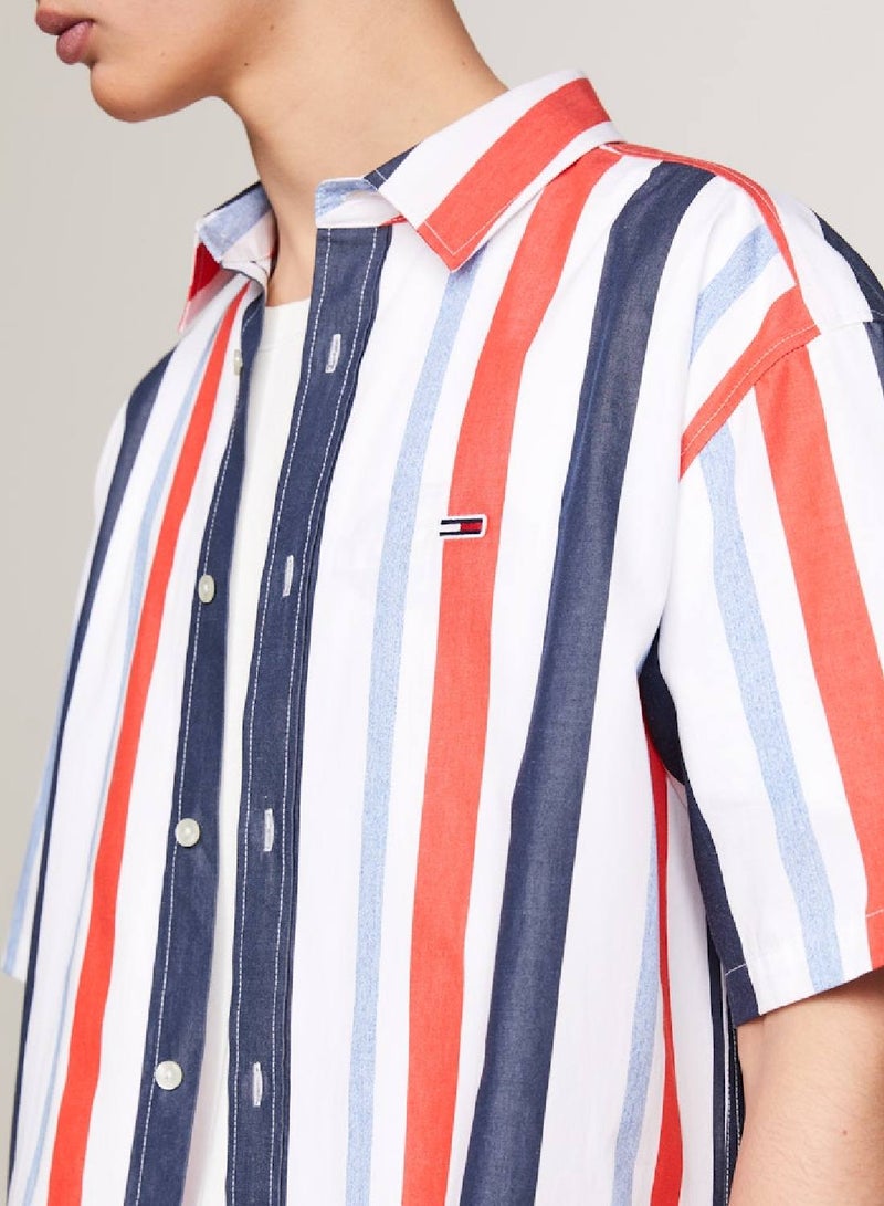 TOMMY JEANS Stripe Relaxed Short Sleeve Shirt - Image 3