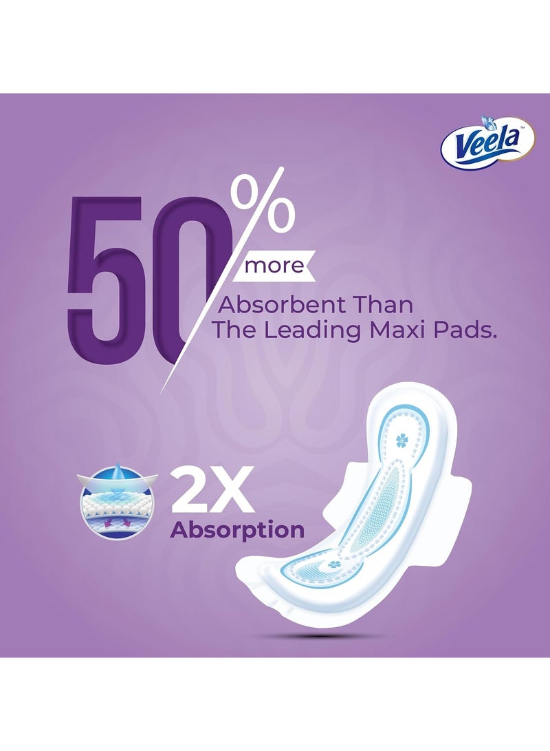 Veela Cushion Soft Maxi Pads for Women - Ultra-Soft, Breathable, and Leak-Proof Sanitary Napkins, Heavy Flow Feminine Hygiene Pads (OVERNIGHT, 24, count) - Image 5
