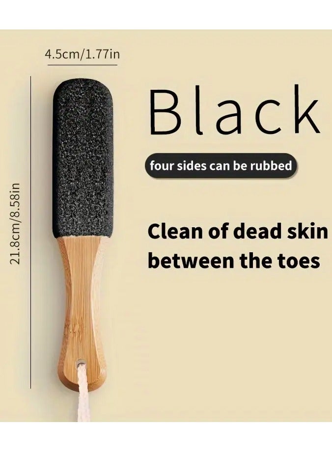 Goolsky Gitnk Bamboo Handle Pumice Stone Foot File - Hypoallergenic, Natural Foot Scrubber for Soft, Smooth Skin & Callus Removal, with 360° Polished Head for Dead Skin Exfoliation - Image 1