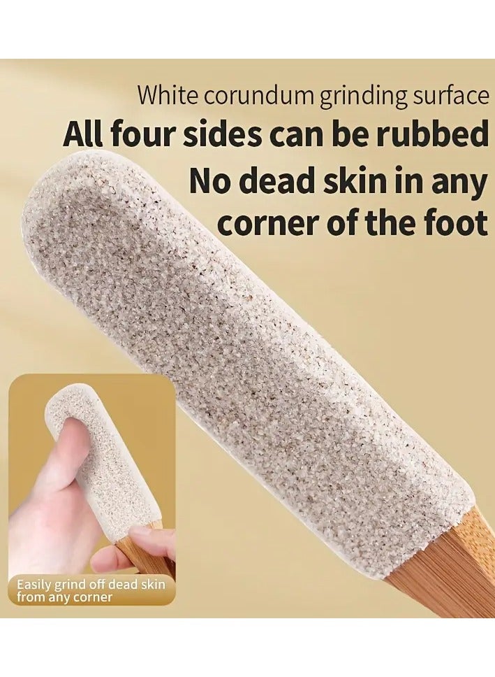 Goolsky Gitnk Bamboo Handle Pumice Stone Foot File - Hypoallergenic, Natural Foot Scrubber for Soft, Smooth Skin & Callus Removal, with 360° Polished Head for Dead Skin Exfoliation - Image 3