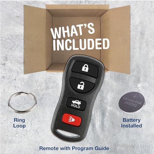KeylessOption Key Fob for 2002 2003 2004 2005 2006 2007 2008 2009 2010 2011 2012 2013 2014 2015 2016 2017 Nissan Altima Maxima Sentra Infiniti Remote, 4-Button KBRASTU15, Programming Guide Included - Image 2