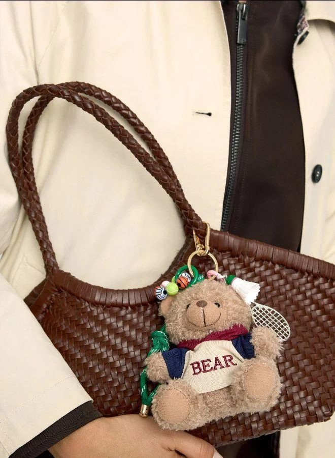 بارفوا تعويذة سلسلة المفاتيح التنس - مجموعة الدب