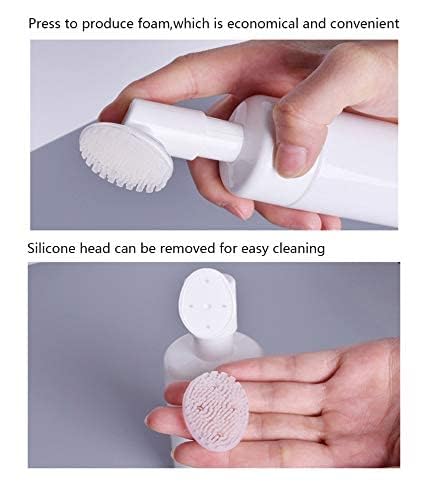 KWEL 150 ml Empty Facial Cleanser Foaming Face Wash Bottle | Built-In Face Brush Bottle | Liquid Foaming Soap Shampoo| Facial Massage | Refillable, Leak Proof, (Pack of 2) - Image 3