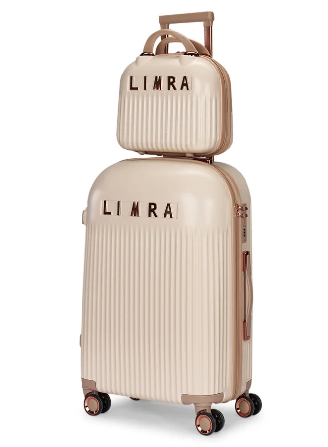 LIMRA Luggage set 6 pieces travel Bags with a distinctive design from limra Beige/Gold