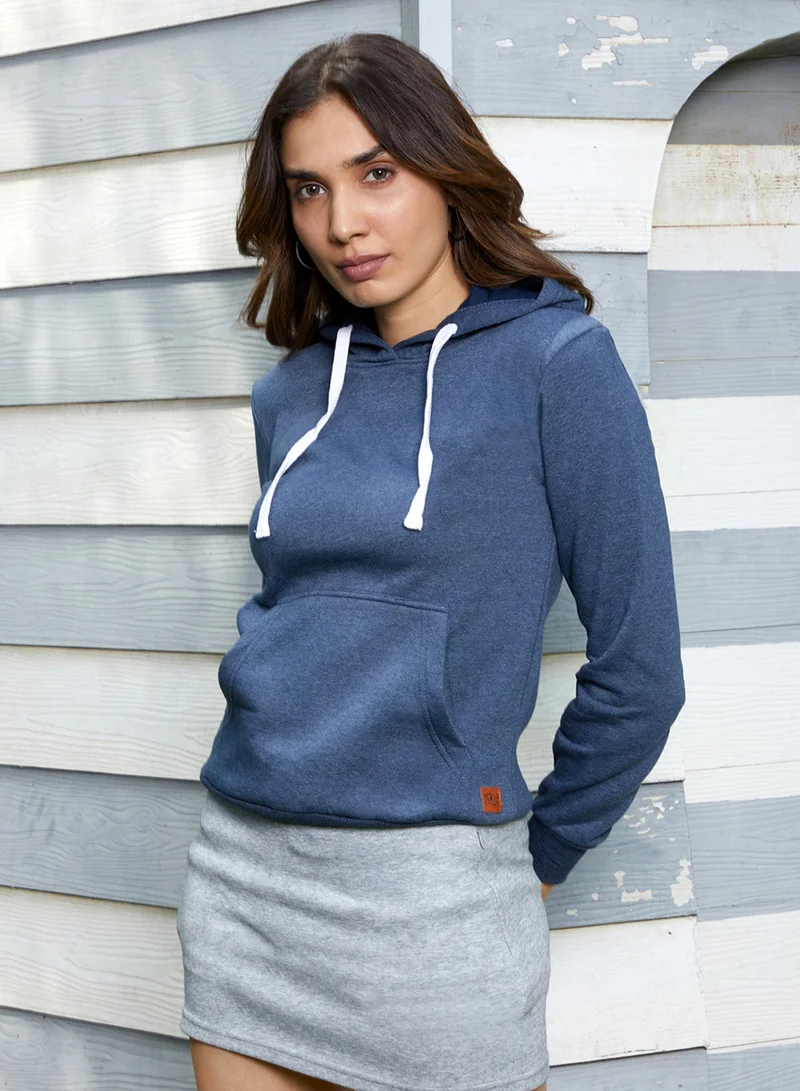 Pinacolada  Women's Electric Blue Solid Pullover Hoodie for Women | Best Price UAE