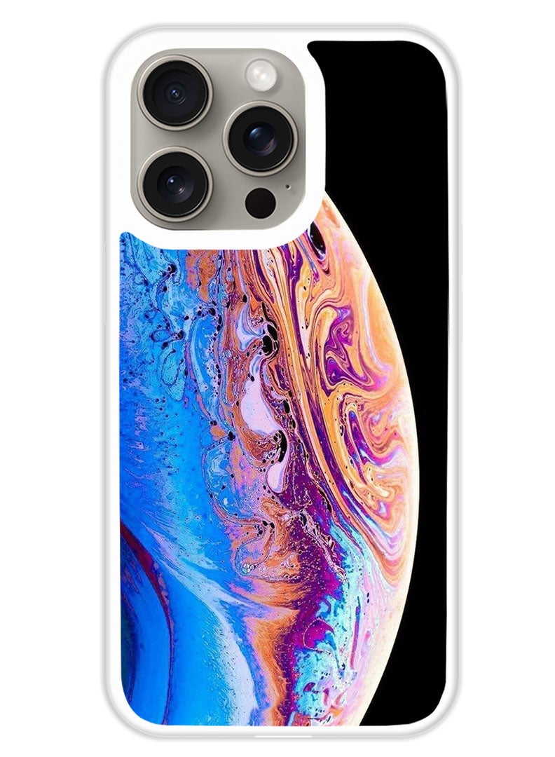 Theodor Protective Case Cover For APPLE IPHONE 15 Pro Earth wallpaper (White Bumper) - Image 1