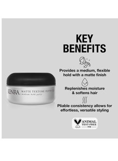 Kenra Kenra Matte Texture Putty 10 | Medium Hold Styler | Flexible Hold With A Matte Finish | Replenishes Moisutre & Softens Hair | All Hair Types  - Image 4