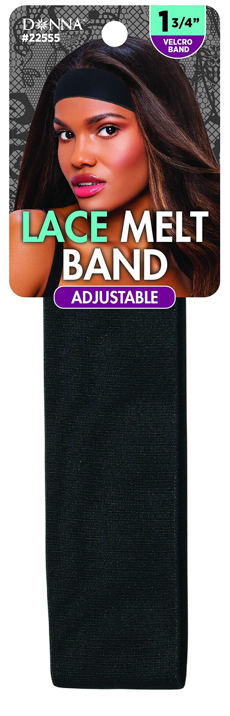 DONNA Adjustable Lace Melt Band Comfortable Non Slip Laying Edges Suitable for All Hair Types Soft and Stretch Headband for Women 1pc Black Color 175