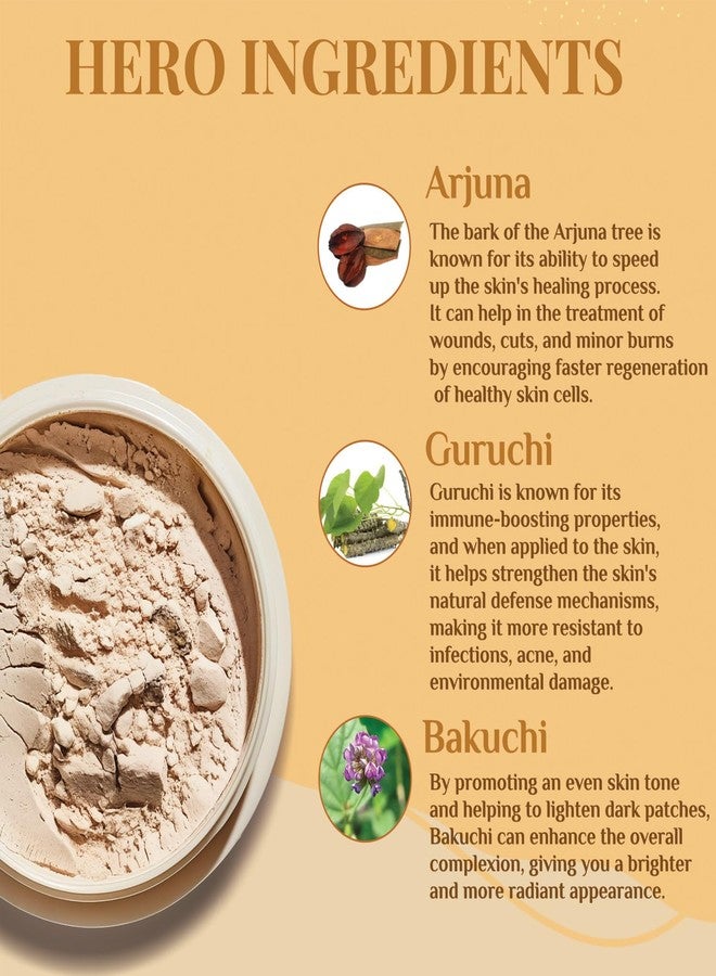 Parampara Ayurved Shadow Medicated Powder | Thermal & Pollution Protective Face & Body Powder with Arjuna, Yava, Guruchi & Kaolin | Ayurvedic Skin Shield for Daily Use | For All Skin Types | 20g - Image 4