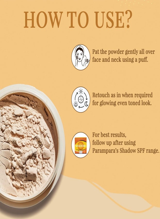 Parampara Ayurved Shadow Medicated Powder | Thermal & Pollution Protective Face & Body Powder with Arjuna, Yava, Guruchi & Kaolin | Ayurvedic Skin Shield for Daily Use | For All Skin Types | 20g - Image 5