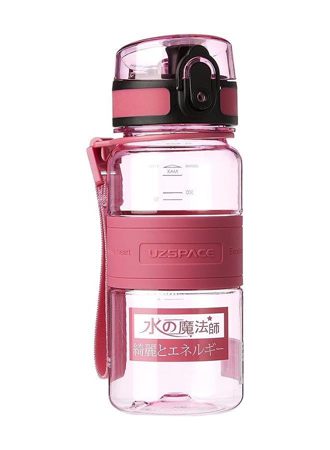 Uzspace 5022 Tritan Plastic Water Bottle, 350 ml Capacity, Pink - Image 1