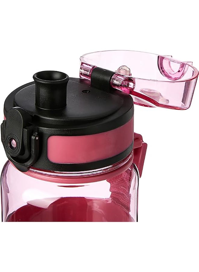 Uzspace 5022 Tritan Plastic Water Bottle, 350 ml Capacity, Pink - Image 3