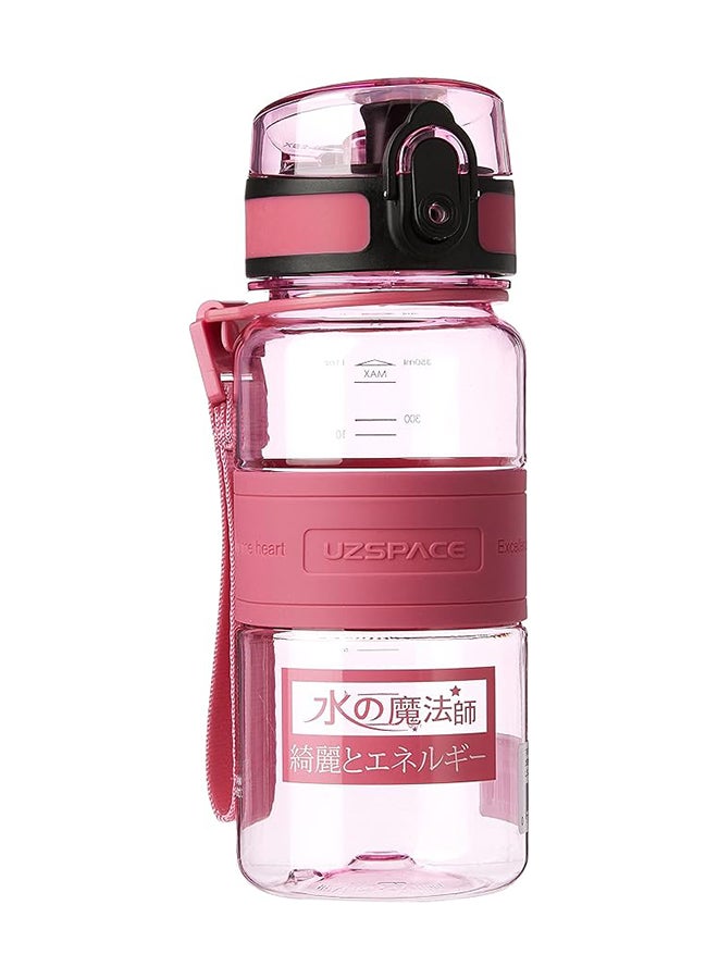 Uzspace 5022 Tritan Plastic Water Bottle, 350 ml Capacity, Pink - Image 2