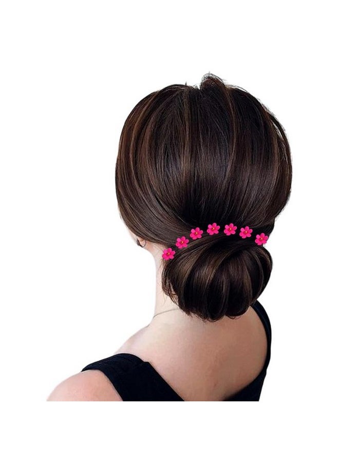 Hair Flare Hair Pin, Bright Flower With 1 Center Bead, Pack Of 50 Pins_2767_Darkpink  - Image 2