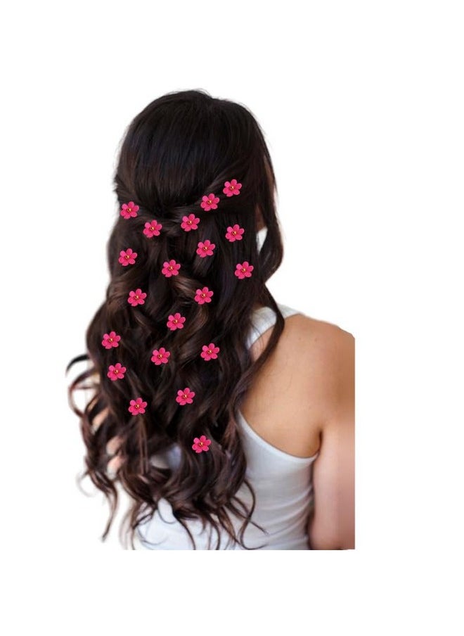 Hair Flare Hair Pin, Bright Flower With 1 Center Bead, Pack Of 50 Pins_2767_Darkpink  - Image 3