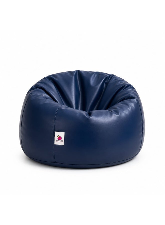 Star Bags - Bean Bags Bean Bag Leather Pouf - From Star Bags - 80*70cm - Navy - for Adults - Stylish - Image 2
