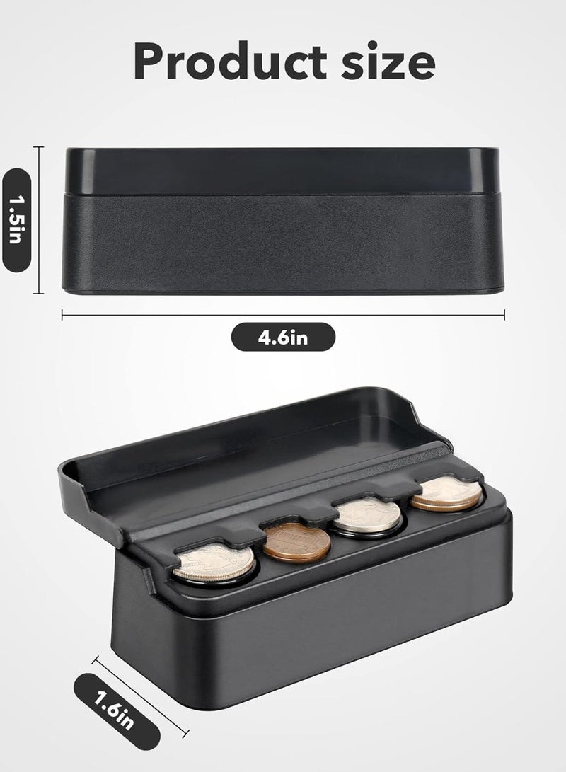 Generic Coin Holder for Car, Coin Change Organizer Compatible with Coins of Different Sizes, Dash-Mounted Holder Suitable for Most Cars, Trucks(Black)  - Image 3