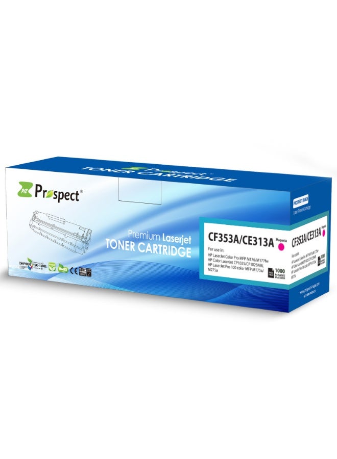 Prospect Toner 130A /126A Magenta Laser Compatible with HP Models 130A CF353A / 126A CE313A for Printers HP Color LaserJet Pro MFP M176/M177fw/CP1025/CP1025NW,Pro 100 color/MFP M175a/M275a ( Magenta ) - Image 2