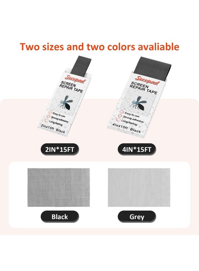 Secopad Grey Screen Repair Tape, 2" X 180" (15FT) Window Screen Door Repair Kit, Strong Adhesive Fiberglass Patch Tape Mesh - Image 4