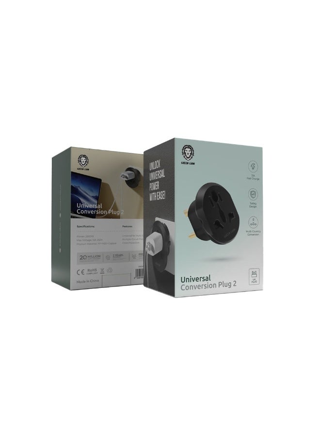 GREEN LION Universal Conversion Plug 2 UK - Black - Image 5
