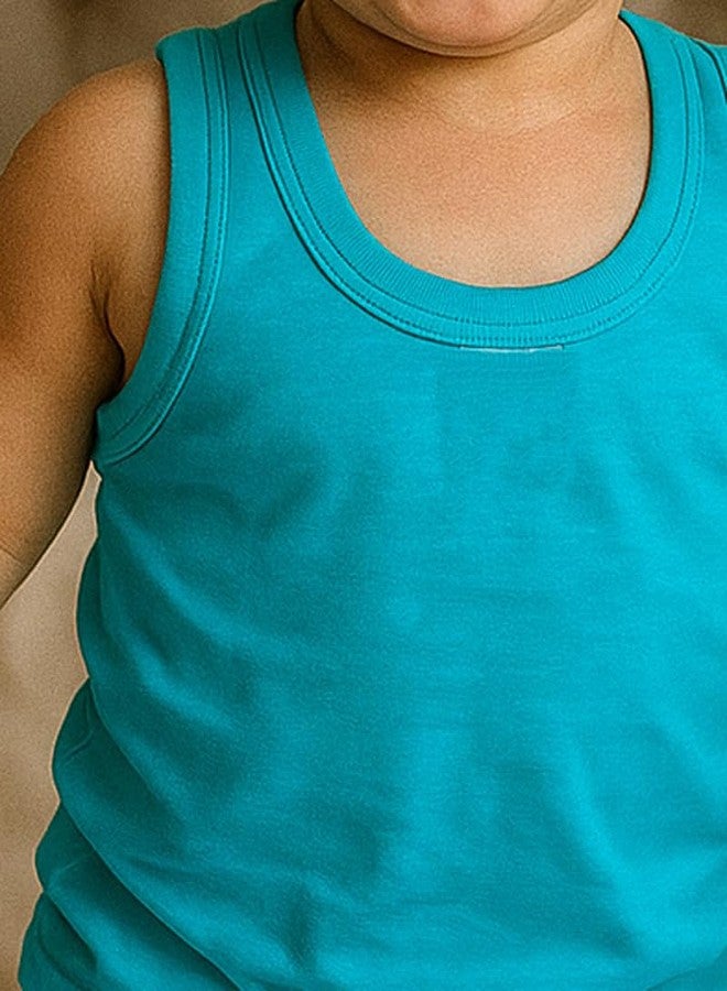 Cortica® Pack of 6 Multicolor Cotton Sleeveless Vests for Baby Boys, Girls & Kids - Soft, Comfortable, Breathable Innerwear/Tank Tops/Baniyan/Ganji/Sando - Perfect for Daily Use. - Image 5