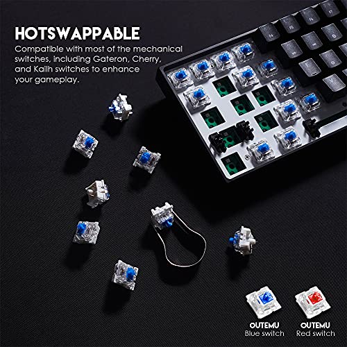 FANTECH MAXFIT61 RGB Wired 60% Mechanical Keyboard, 61 Keys Hot Swappable Type-C Programmable Gaming Keyboard, Blue Switch, Black - Image 5