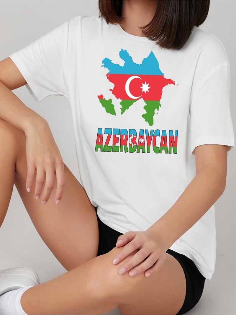 Tbas Azerbaijan T-shirt, Cotton Unisex T-shirt. "azerbaijan" Written Azerbaijan Flag Soft T-shirt - Image 3