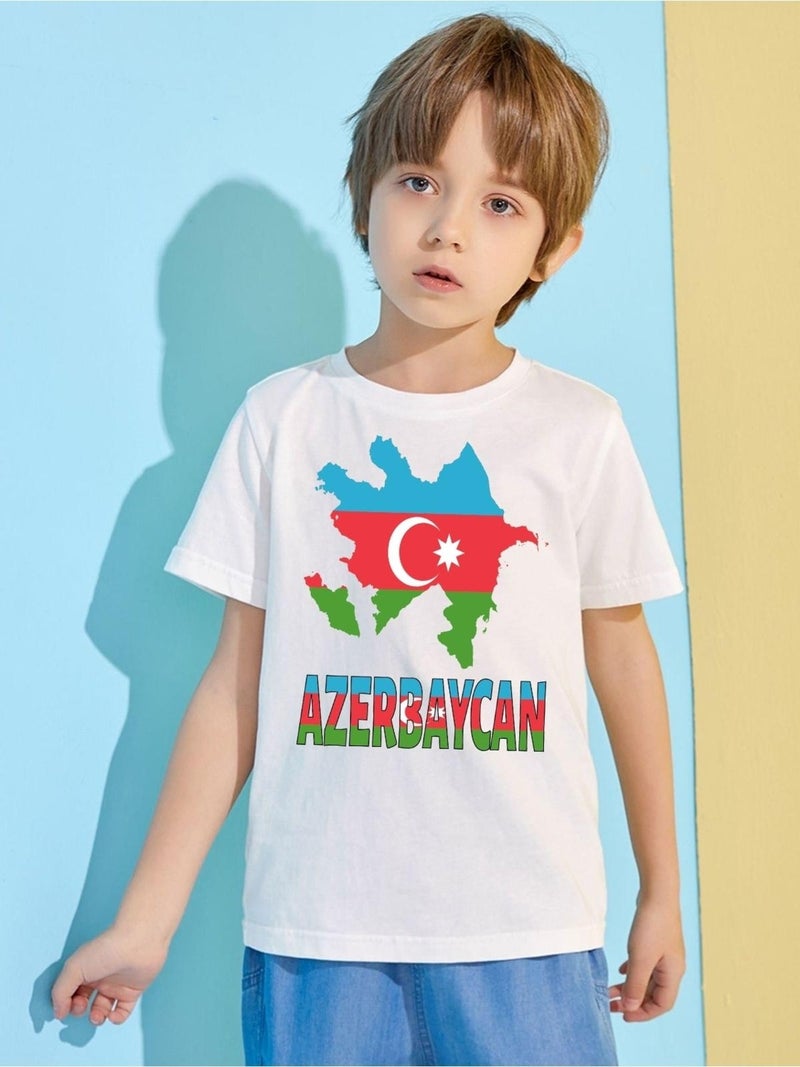 Tbas Azerbaijan T-shirt, Cotton Unisex T-shirt. "azerbaijan" Written Azerbaijan Flag Soft T-shirt - Image 4