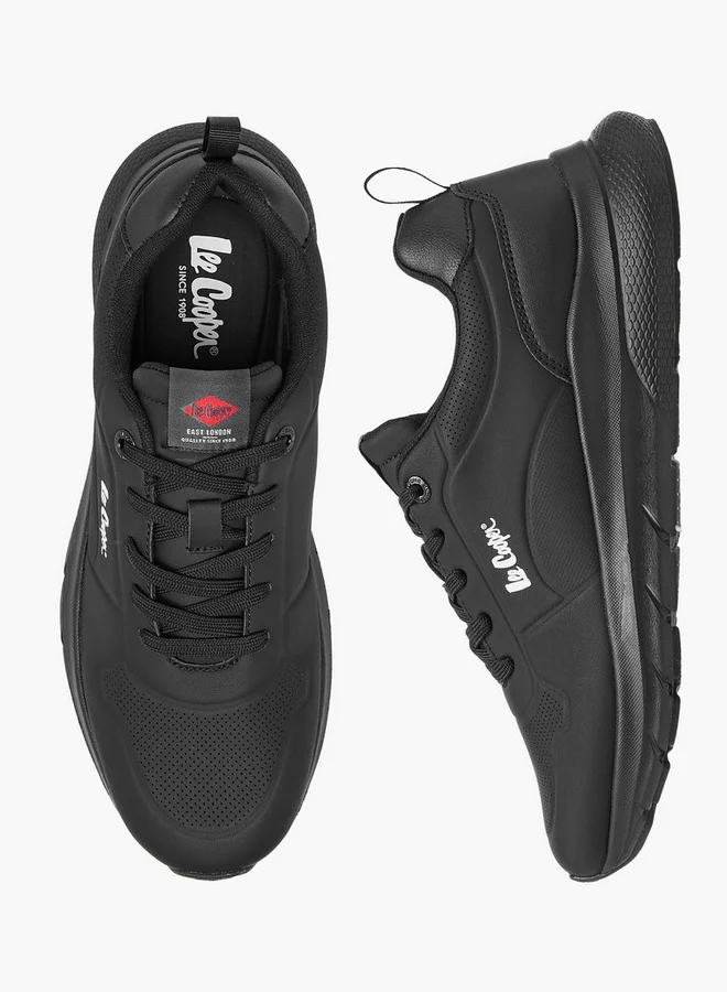 لي كوبر Men's Logo Print Sneakers with Lace-Up Closure