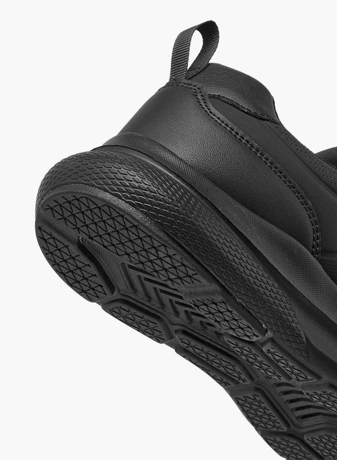 Lee Cooper Men's Logo Print Sneakers with Lace-Up Closure