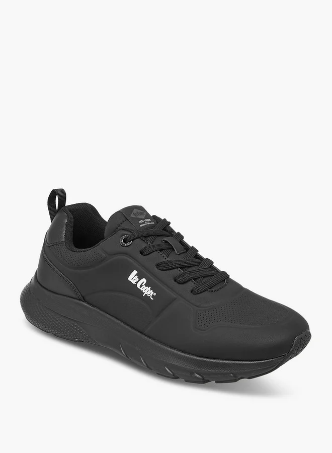 لي كوبر Men's Logo Print Sneakers with Lace-Up Closure