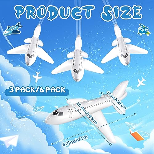 Syhood 10 Pc 40 Inch White Large Inflatable Airplane Balloon Aviation Themed for Outdoor Birthday Party Gifts Swimming Pool Decorations Toys - Image 5