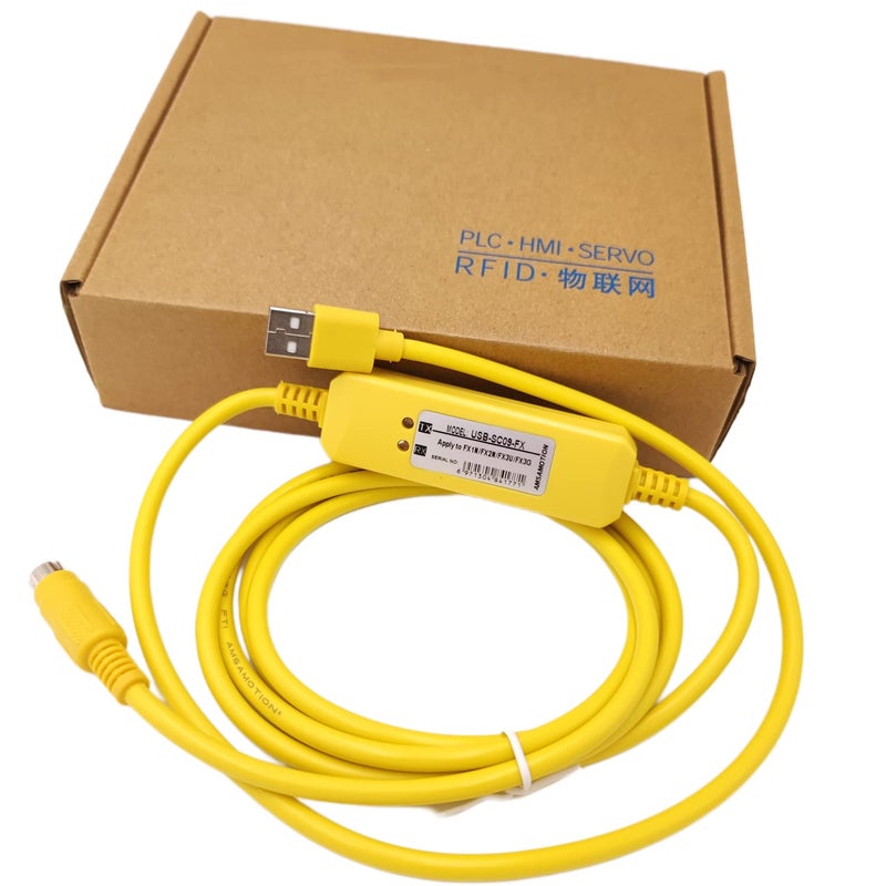 كابل برمجة USB-SC09-FX مناسب لسلسلة Mitsubishi FX1S/1N/2N/3U FX PLC كابل برمجة يدعم Win7 - Image 1