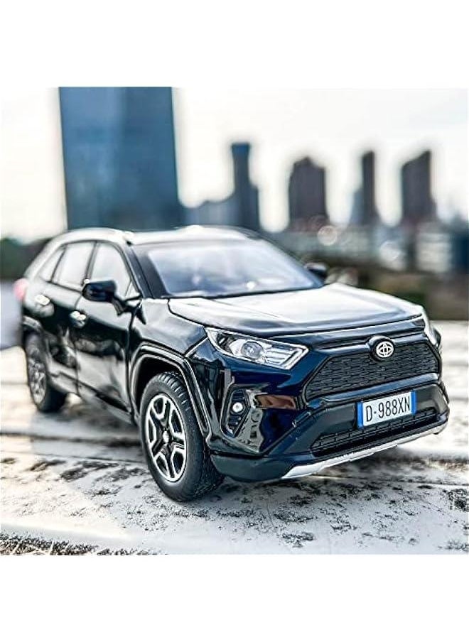 Generic - Model Car 1/32 RAV4 Alloy Diecast Collectible Toy Car with Light and Sound Toy Vehicle Door Can Be Opened for Boys Kids Toddler Gift (Black) - Image 1