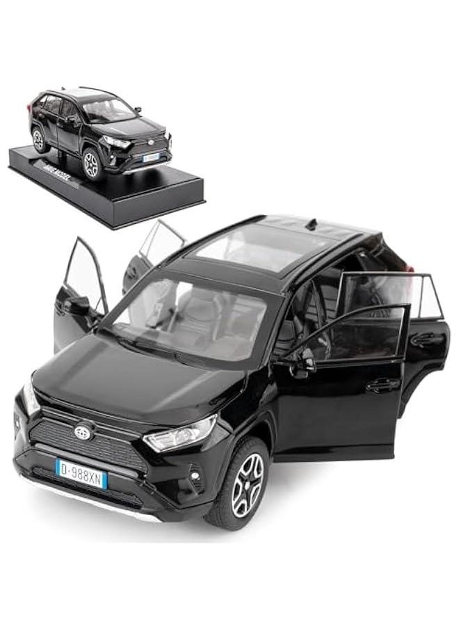 Generic - Model Car 1/32 RAV4 Alloy Diecast Collectible Toy Car with Light and Sound Toy Vehicle Door Can Be Opened for Boys Kids Toddler Gift (Black) - Image 1