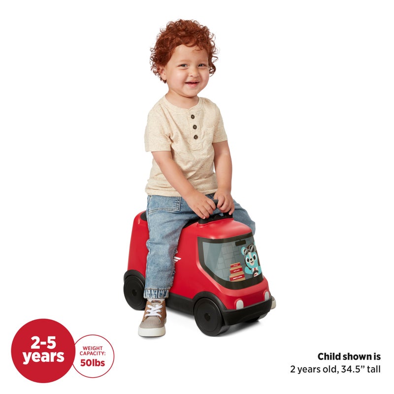 Radio Flyer Delivery Van Ride On Toy for Kids, Red Toddler Ride on Toy for Ages 2+ - Image 3