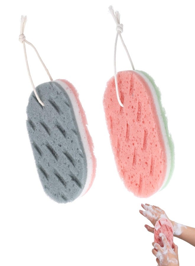 DOPENSPI 2 Pcs Soft Large Bath Sponges, 3 Layer Exfoliating Body Loofah Sponge for Shower Sponge for Women Men Bath Accessories - Image 1