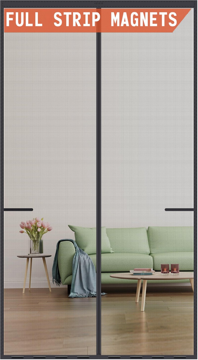 Mpmedo Magnetic Screen Door Upgraded-Model Full Strip Magnets,Fiberglass Heavy Duty Mesh Screen Doors Magnets,Retractable Door Screen Magnetic Closure for Single Front Patio Fit Doors to 32x80 - Image 1
