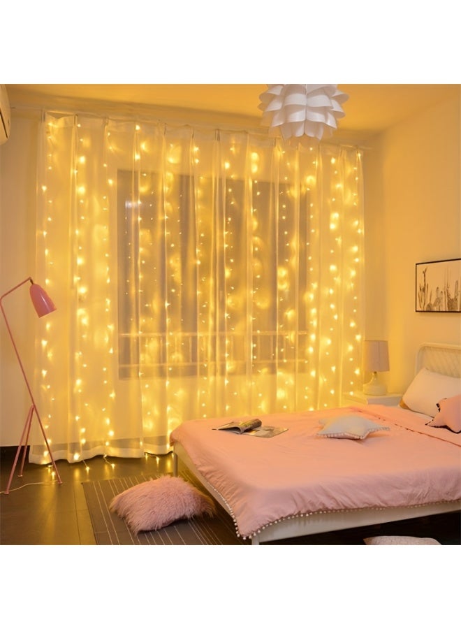 MODI 3x2Meter Warm White Curtain Fairy Lights, 150 LEDs 2-Pin Plug-In, IP44 Waterproof Indoor Outdoor String Lights for Bedroom, Christmas Decorations, Wedding, Home Décor, Diwali, Ramzan - Image 2
